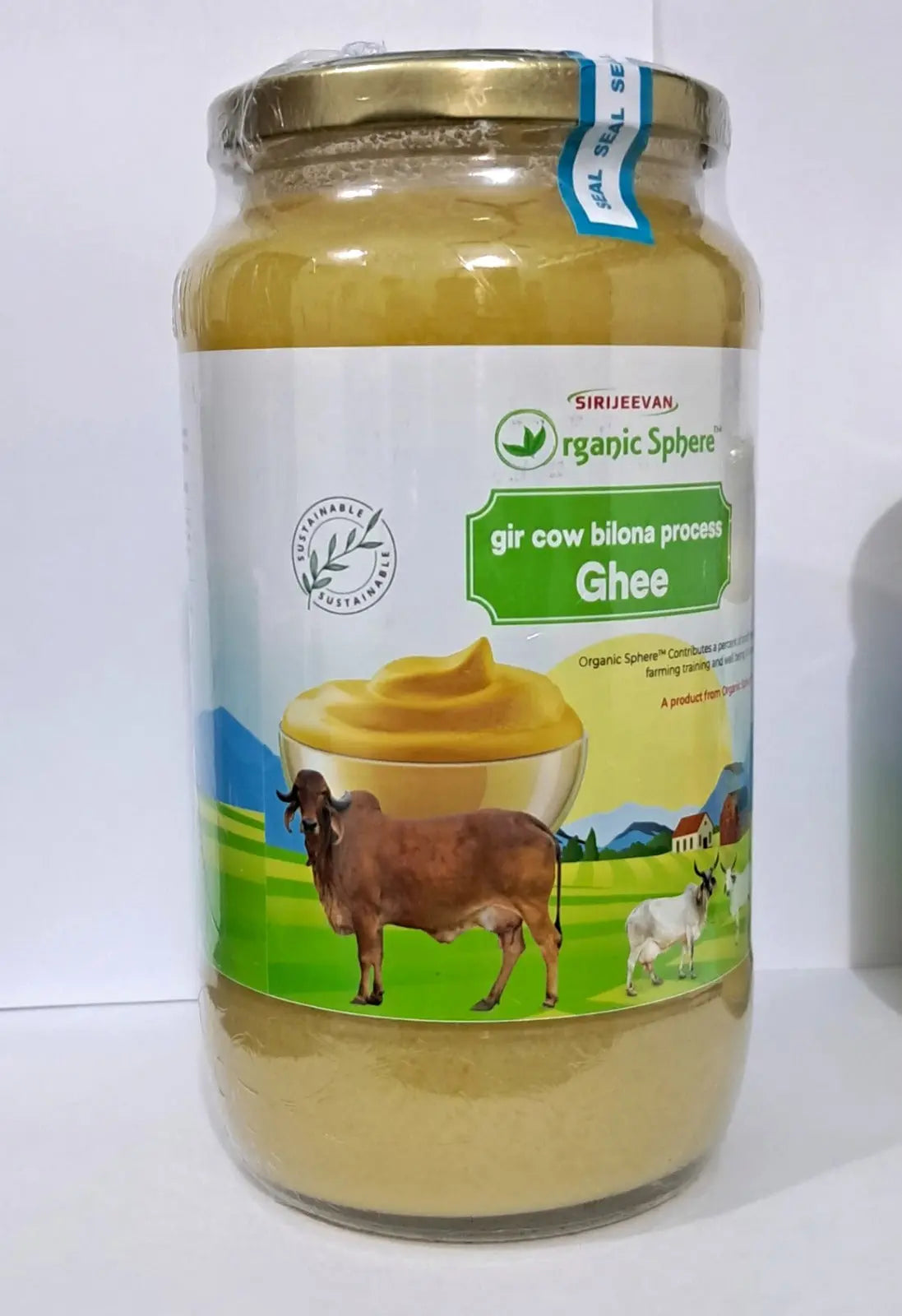 A2 Gir Cow Ghee (Hand Made Desi Ghee) - 1 KG / 2.2 lbs Organic Sphere