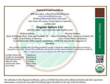 Organic Sphere Earns USDA Organic Certification: Expanding to Millets, Lentils, and Dals for a Healthier Future