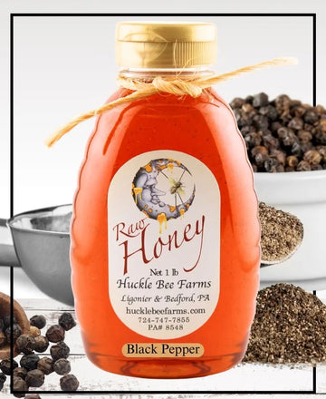 Black Pepper Infused Honey Huckle Bee Farms LLC