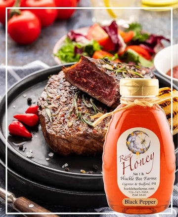 Black Pepper Infused Honey Huckle Bee Farms LLC